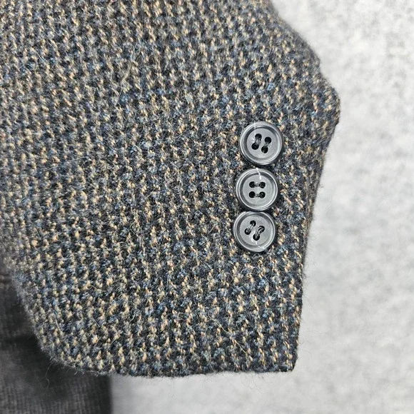 Peruvian Alpaca Blazer Mens 40S M Black LE COLLEZIONI Tweed Fleck Sport Coat USA